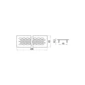 Ventilation grill aluminum 60x485mm stainless steel