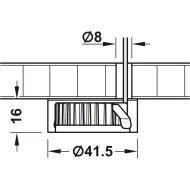 Housing for undermounted light, for Häfele Loox3 and Häfele Loox5 LED drill hole Ø35mm
