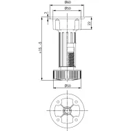 Leg adjustable with base H120mm plastic