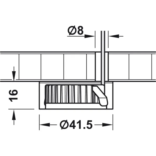 Housing for undermounted light, for Häfele Loox3 and Häfele Loox5 LED drill hole Ø35mm