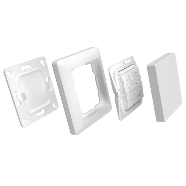 Jungiklis bevielis 1 klavišas PushPower 55x55mm, balta S