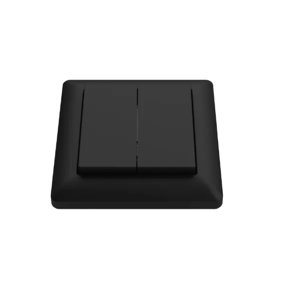 Jungiklis bevielis 2 klavišai PushPower 55x55mm, juoda S