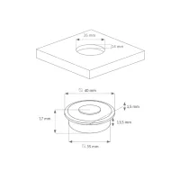 Jungiklis bevielis įfrezuojamas Mini35 PushPower Ø40mm, balta S