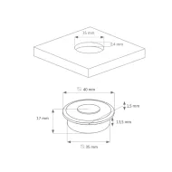 Jungiklis bevielis įfrezuojamas Mini35 PushPower Ø40mm, juoda S