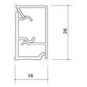 Backsplash aluminum 16x26mm L4200mm black