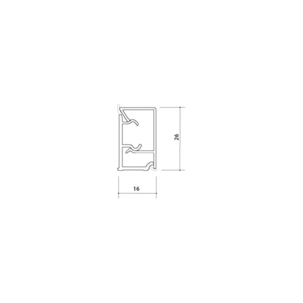 Backsplash aluminum 16x26mm L4200mm black
