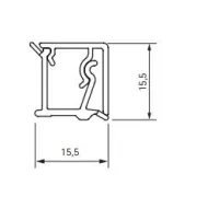 Staljuostė aliuminio 16,5x16,5mm, L4200mm, juoda