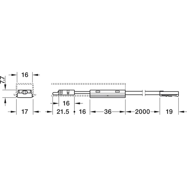 Dimmer switch, Häfele Loox5 12V 2-pin (monochrome)