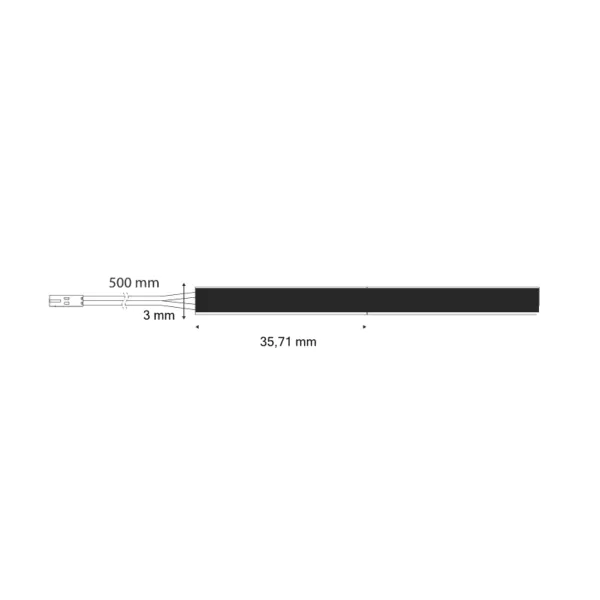 Juosta COB LED 2M, 24V, 3mm, monochromatinė, 3,8W/m, šilta balta šviesa 3000K, 5m