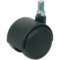 Twin wheel castor, Load bearing capacity 35kg, steerable, with hood