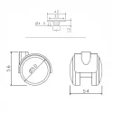 Furniture castor with mounting plate Ø50mm H70mm with rubber, gray/black