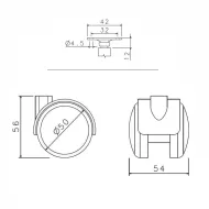 Ratukas su plokštele Ø50mm, H70mm, gumuotas pilka/juoda