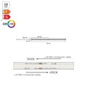 Juosta COB LED 2M8C, 24V, 8mm, monochromatinė, 10W/m, šilta balta šviesa 3000K, 20m
