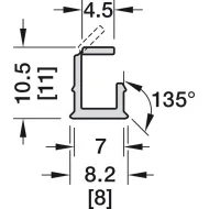 Profilis LED frezuojamas 1102 plastikinis L3000mm, baltas