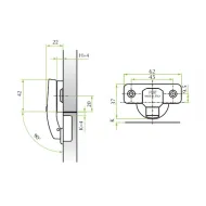 Hinge 35° 90°/18mm single plane
