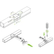 Lankstas aliuminio profiliui išorinis 0mm,