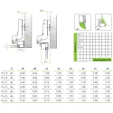 Hinge for aluminum profile, inset, 15mm