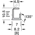 Profile for recess mounting, Häfele Loox5 profile 1102 for 5mm LED strip lights