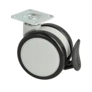 Furniture castor with mounting plate Ø65mm H78mm with brake