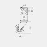 Furniture Castor FI-50, transparent