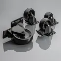Furniture castor with mounting plate Ø75mm H51mm black