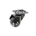 Furniture castor with mounting plate Ø75mm H64mm black