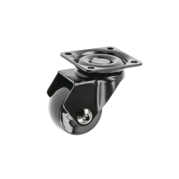 Furniture castor with mounting plate Ø75mm H64mm black