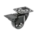 Furniture castor with mounting plate Ø75mm H64mm with brake black