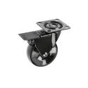 Furniture castor with mounting plate Ø75mm H64mm with brake black