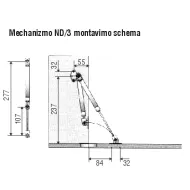 Mechanizmas dujinis nuleidimo ND3 80N pilkas