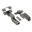 SOLID PRO hinge, inset door, 3D screw-type adjustment, w/o euro screws, black