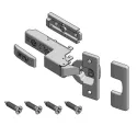 SOLID PRO straight hinge, overlay door, 3D screw-type adjustment, non-Euro, black