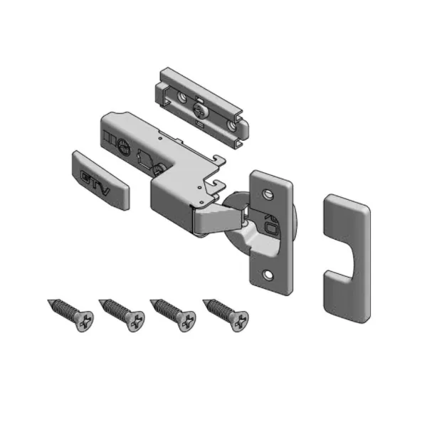 SOLID PRO straight hinge, overlay door, 3D screw-type adjustment, non-Euro, black