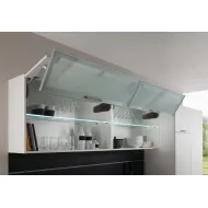 Double flap lift-up fitting, Free fold for flaps made from wood or with aluminium frame