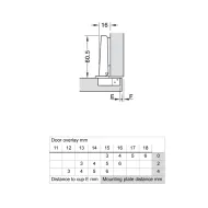 Concealed Cup Hinge Metalla 50 A 110° full overlay, nickel