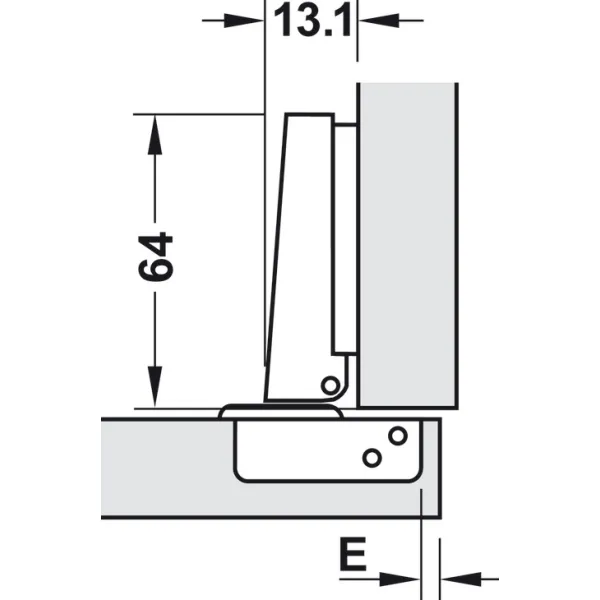 Concealed hinge, Häfele Metalla SM 110°, full overlay mounting