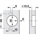 Concealed hinge, Häfele Metalla SM, 110°, half overlay mounting/twin mounting