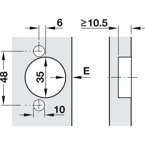 Concealed hinge, Häfele Metalla SM, 110°, half overlay mounting/twin mounting