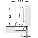 Concealed hinge, Häfele Metalla SM, 110°, half overlay mounting/twin mounting