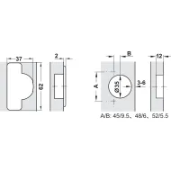 Concealed hinge, Häfele Metalla SM Combi 110°, full overlay mounting