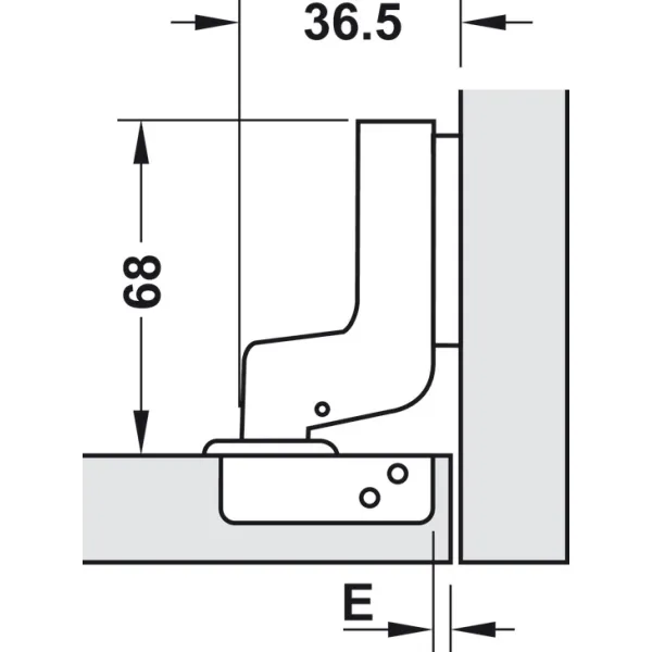 Lankstas METALLA Combi clip vidinis 110°
