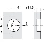 Concealed hinge, Häfele Metalla A 110°, full overlay mounting