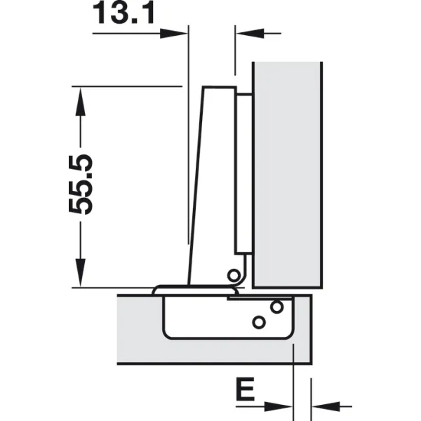 Concealed hinge, Häfele Metalla A 110°, full overlay mounting