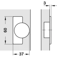 Concealed hinge, Häfele Metalla A 110°, half overlay mounting/twin mounting