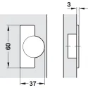 Concealed hinge, Häfele Metalla A 110°, half overlay mounting/twin mounting