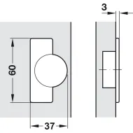 Concealed hinge, Häfele Metalla A 110°, half overlay mounting/twin mounting
