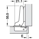 Concealed hinge, Häfele Metalla A 110°, half overlay mounting/twin mounting