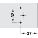 Cruciform mounting plate, Häfele Metalla A, with slide-on system, for screw fixing