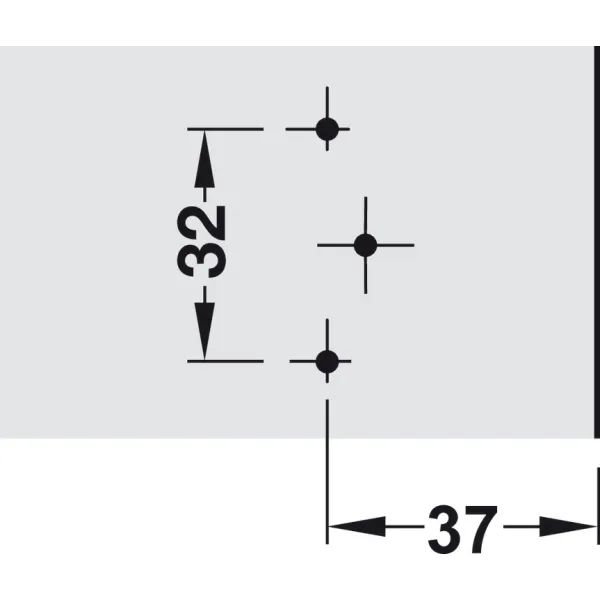 Cruciform mounting plate, Häfele Metalla A, with slide-on system, for screw fixing