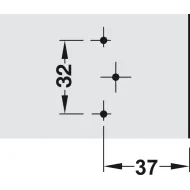 Cruciform mounting plate, Häfele Metalla A, with slide-on system, for screw fixing